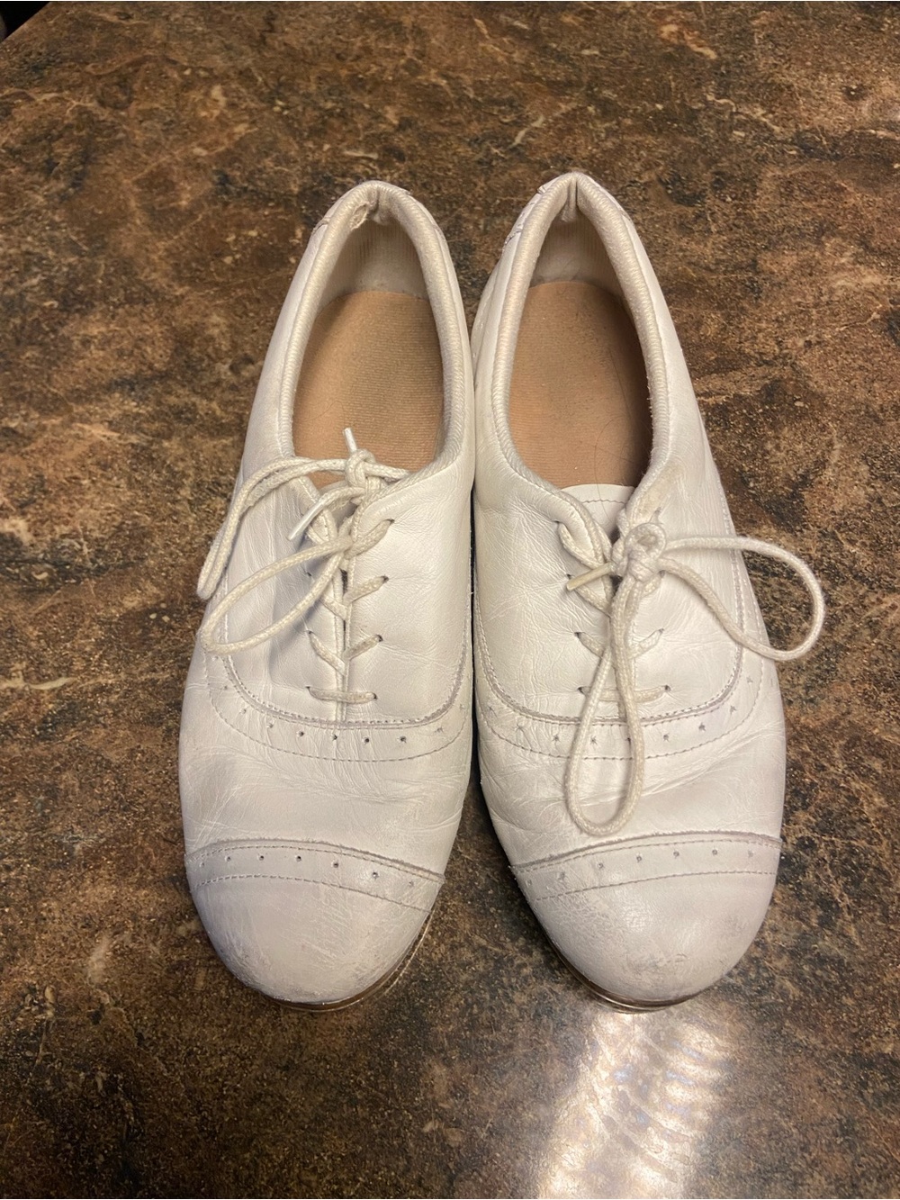 Bloch White Leather Lace-Up Tap Shoes